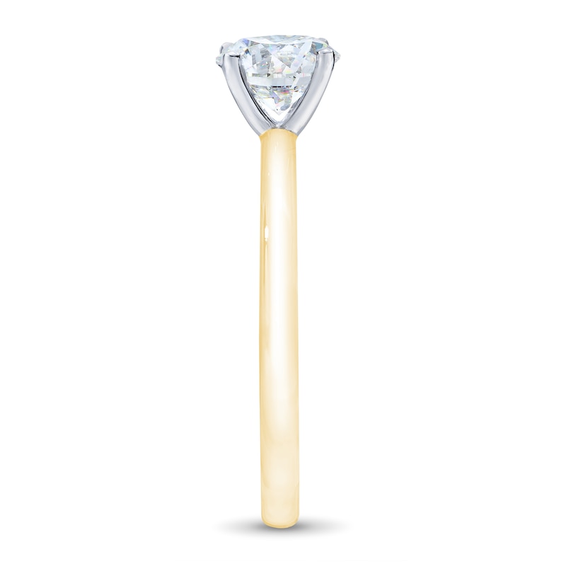 THE LEO First Light Diamond Solitaire Engagement Ring 1 ct tw Round-cut Yellow Gold Plated