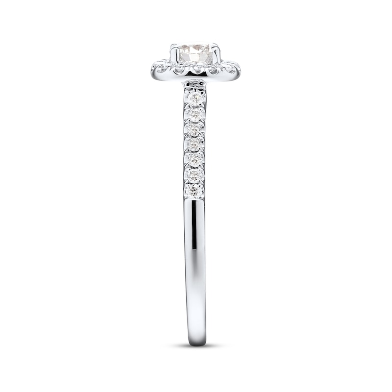 Diamond Engagement Ring 3/8 ct tw Round-cut White Gold Plated
