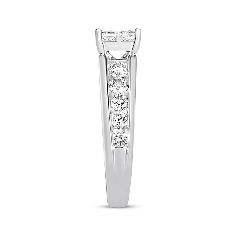 Diamond Engagement Ring 1-7/8 ct tw White Gold Plated