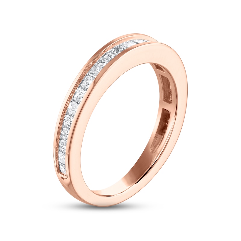 Diamond Wedding Band 3/4 ct tw Princess-cut Rose Gold Plated