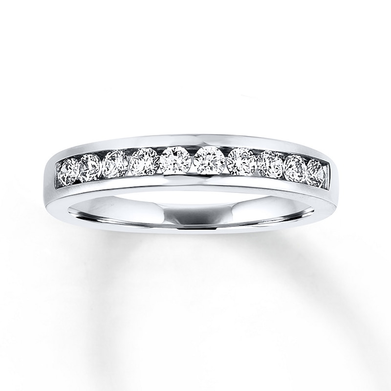Diamond Wedding Band 1/2 ct tw Round-cut White Gold Plated