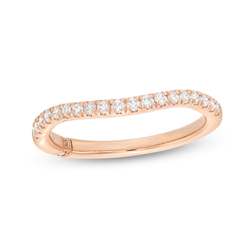 Monique Lhuillier Bliss Diamond Contour Wedding Band 1/4 ct tw Round-cut Rose Gold Plated