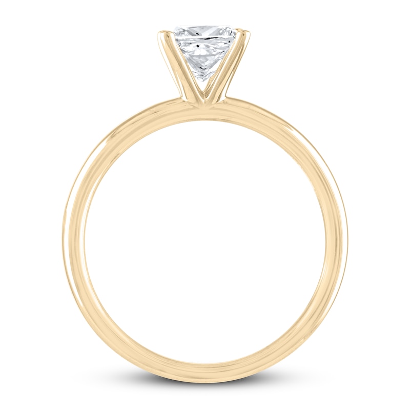 THE LEO Artisan Diamond Solitaire Engagement Ring 1 ct tw Princess-cut Yellow Gold Plated