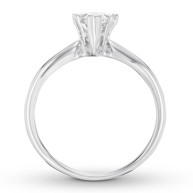 Certified Diamond Solitaire 1 ct Pear-shaped White Gold Plated
