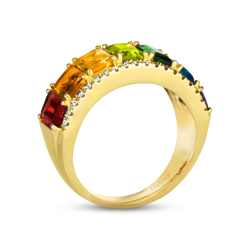 Le Vian Creme Brulee Multi-Gemstone Ring 1/3 ct tw Diamonds Honey Gold Plated