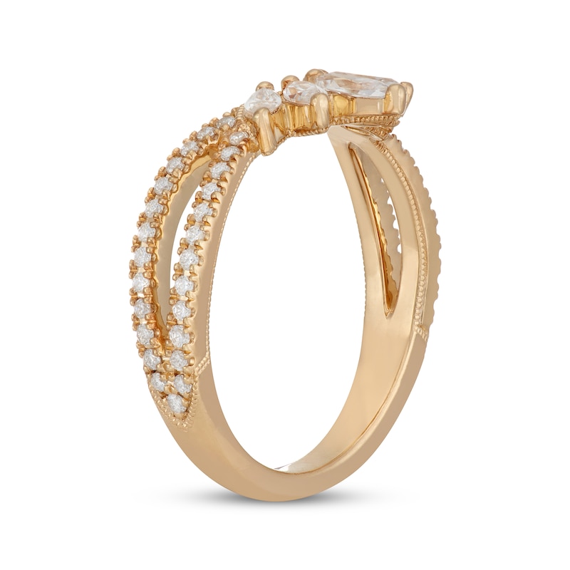 Neil Lane Premiere Marquise-Cut Diamond Anniversary Band 5/8 ct tw Yellow Gold Plated