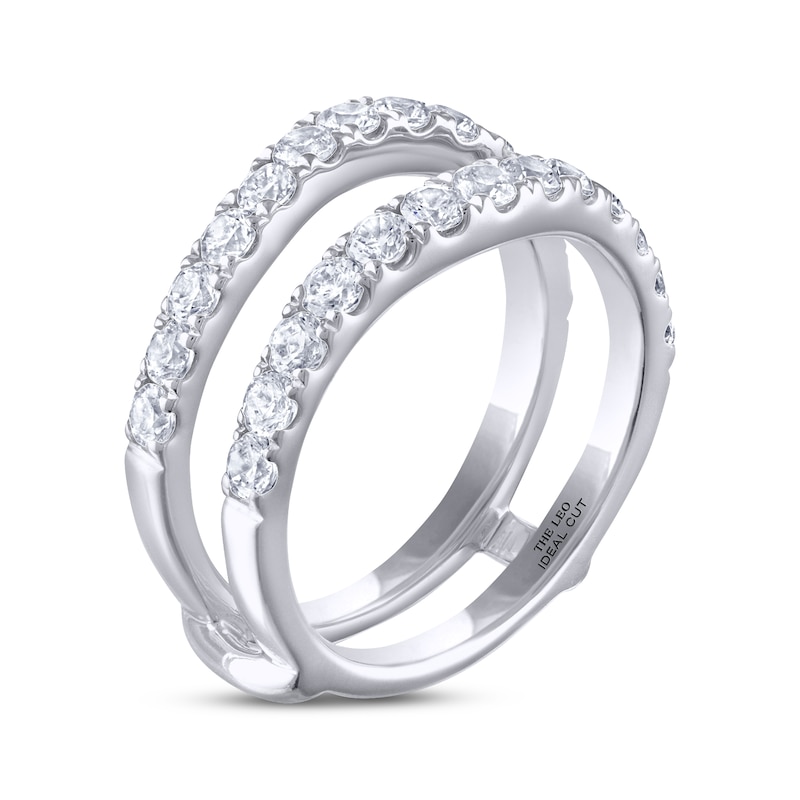 THE LEO Ideal Cut Diamond Enhancer Ring 1-1/4 ct tw White Gold Plated