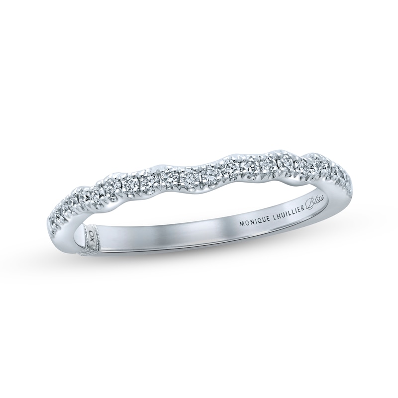 Monique Lhuillier Bliss Diamond Wedding Band 1/5 ct tw Round-cut White Gold Plated