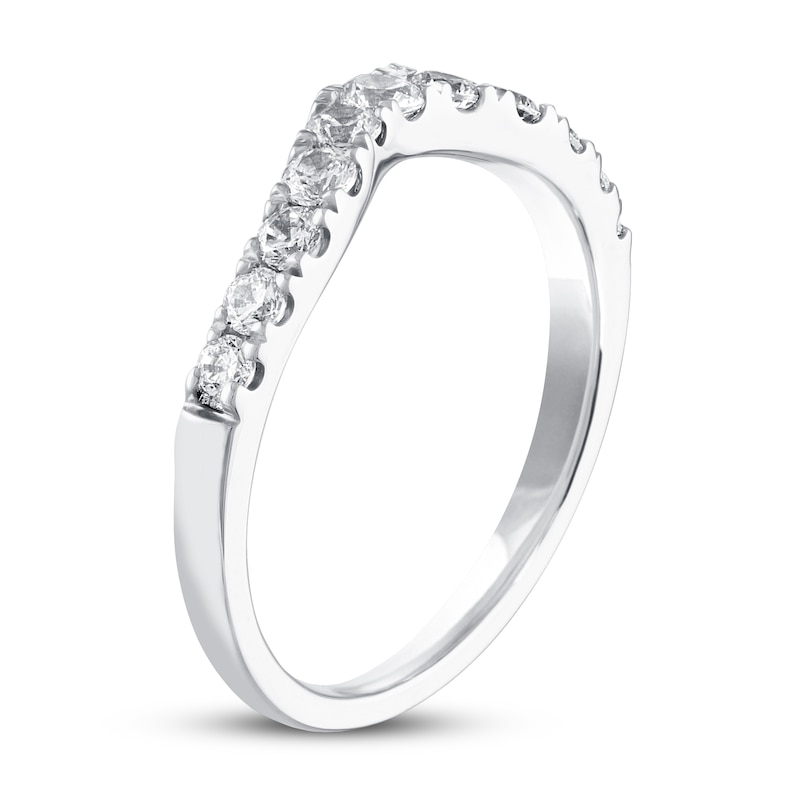 THE LEO Diamond Contour Anniversary Ring 1/2 ct tw Round-cut White Gold Plated