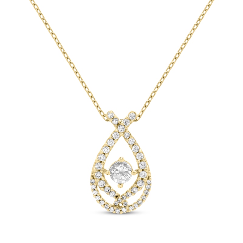 Love Entwined Diamond Necklace 1/3 ct tw Yellow Gold Plated 18"