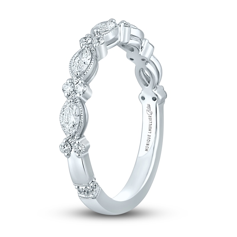 Monique Lhuillier Bliss Diamond Anniversary Band 1/2 ct tw Marquise & Round-cut White Gold Plated