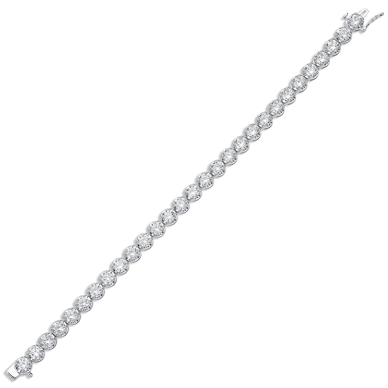 Lab-Created Diamonds by Line Bracelet 12 ct tw White Gold Plated 7"