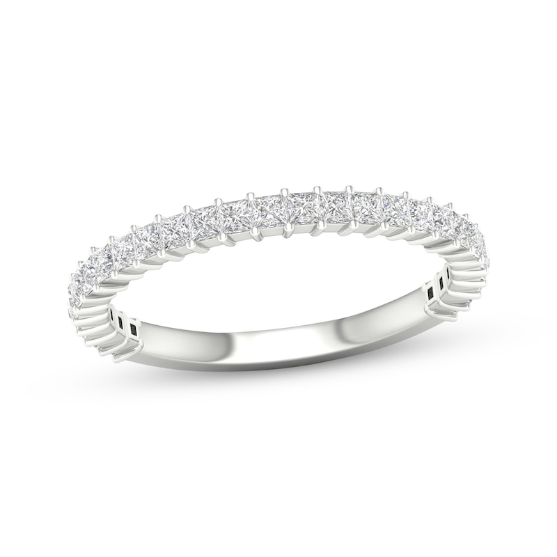 Princess-Cut Diamond Wedding Band 5/8 ct tw White Gold Plated