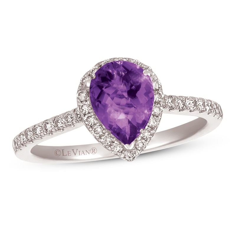 Le Vian Amethyst & Diamond Ring 1/3 ct tw Vanilla Gold Plated