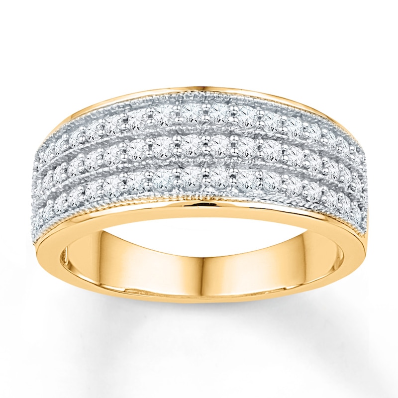 Anniversary Band 1/2 ct tw Diamonds Yellow Gold Plated