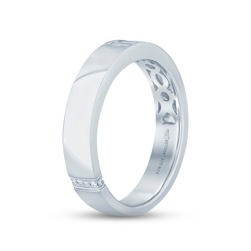 Monique Lhuillier Bliss Diamond Anniversary Band 1/4 ct tw Baguette & Round-cut White Gold Plated