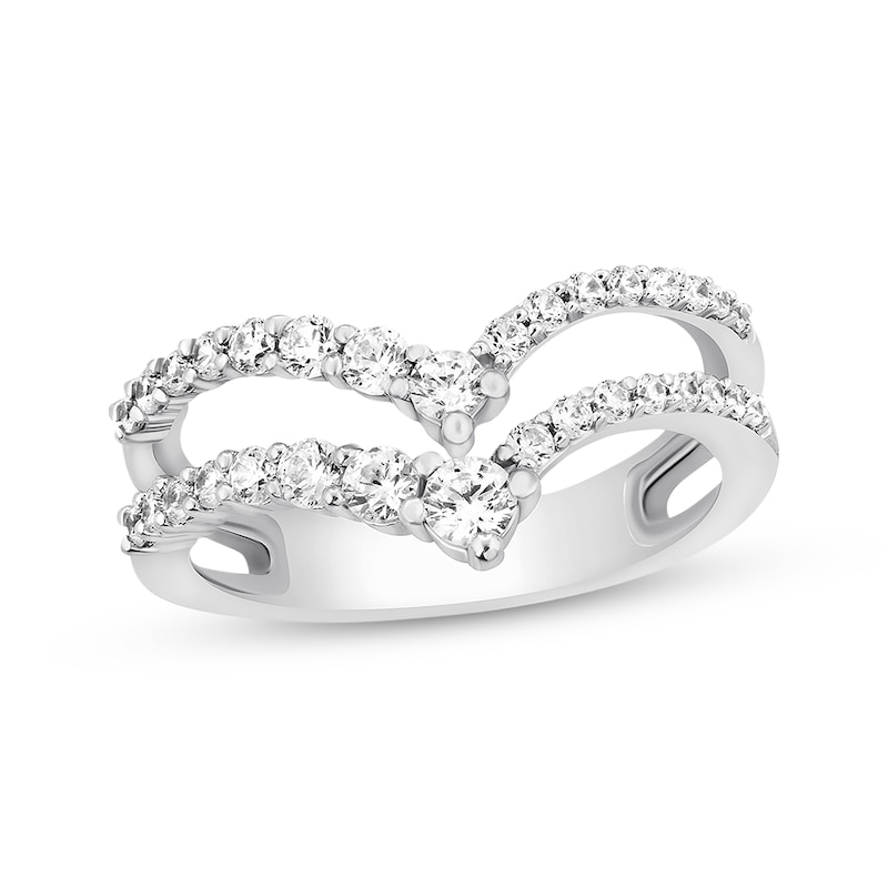 Diamond Enhancer Ring 3/4 ct tw Round-cut White Gold Plated