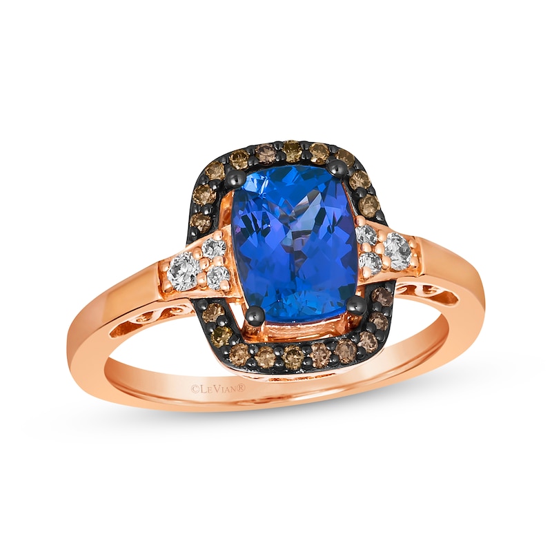 Le Vian Cushion-Cut Tanzanite Ring 1/4 ct tw Diamonds Strawberry Gold Plated