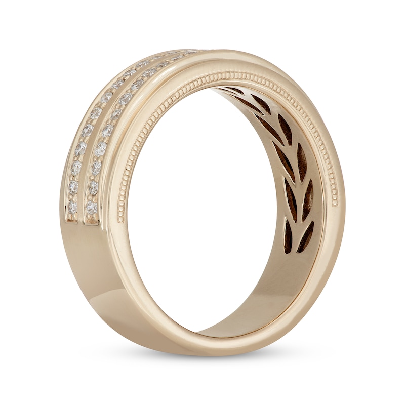 Neil Lane Men’s Round-cut Diamond Wedding Band 1/2 ct tw Rose Gold Plated