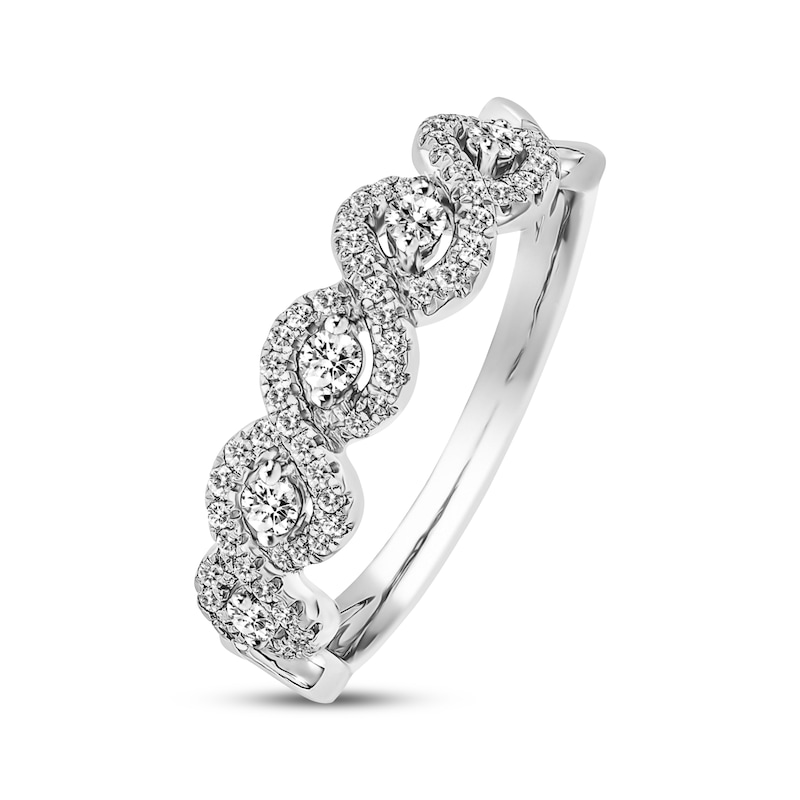Diamond Anniversary Band 1/3 ct tw Round-cut White Gold Plated