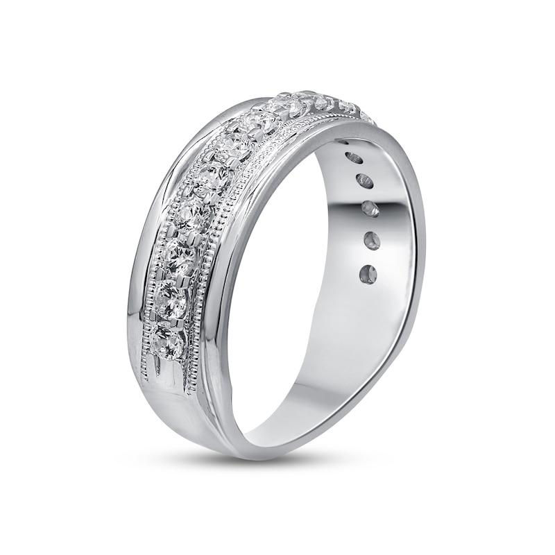 Men's Diamond Wedding Ring 1 ct tw White Gold Plated
