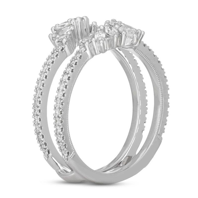 Neil Lane Diamond Enhancer Ring 3/4 ct tw Round, Marquise & Pear-Shaped White Gold Plated