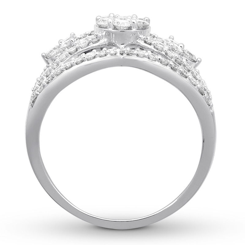 Diamond Fashion Ring 1 Carat tw White Gold Plated