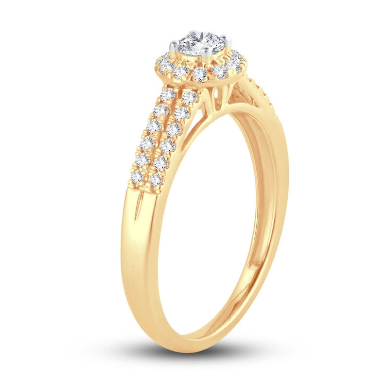 Diamond Engagement Ring 3/8 ct tw Round-cut Yellow Gold Plated