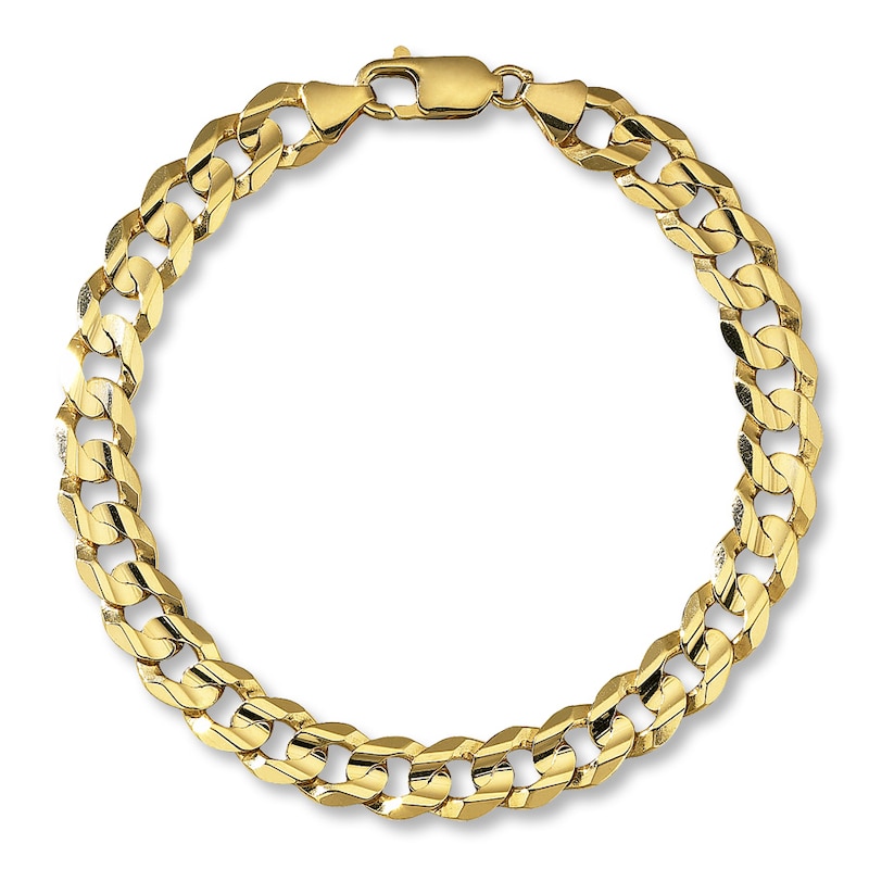 Curb Link Bracelet Yellow Gold Plated 9"