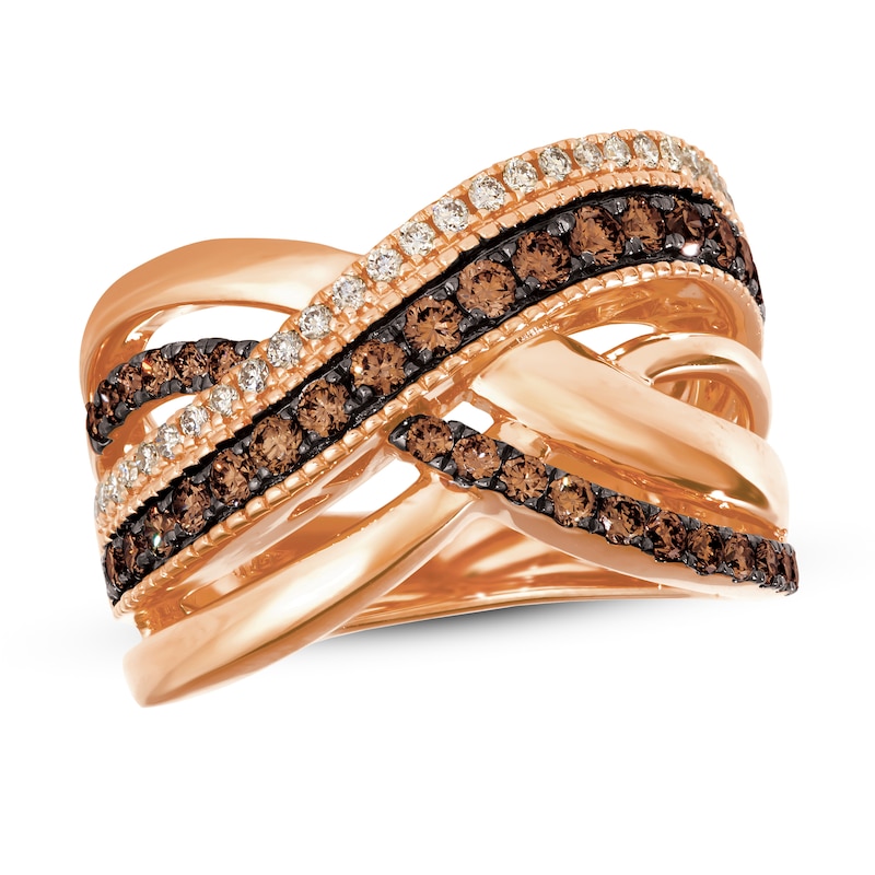 Le Vian Diamond 20th Anniversary Ring 1 ct tw Strawberry Gold Plated