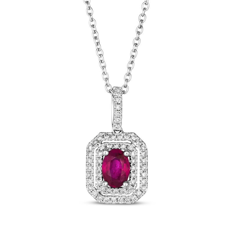 Le Vian Vault Ruby Necklace 1/3 ct tw Diamonds Platinum 18"