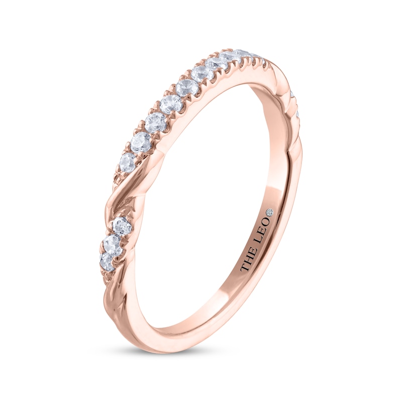 THE LEO Diamond Wedding Band 1/5 ct tw Rose Gold Plated