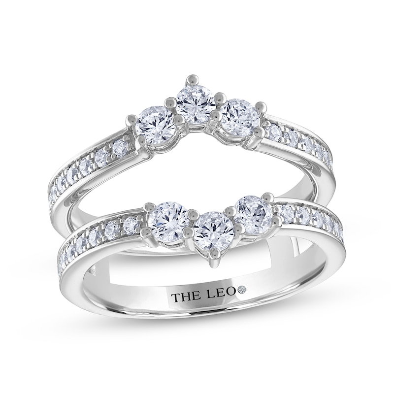 THE LEO Diamond Round-Cut Enhancer Ring 1 ct tw White Gold Plated
