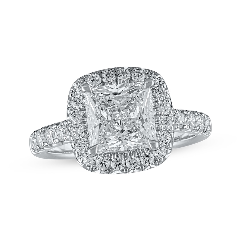 Lab-Created Diamonds by Princess-Cut Engagement Ring 2-3/4 ct tw White Gold Plated
