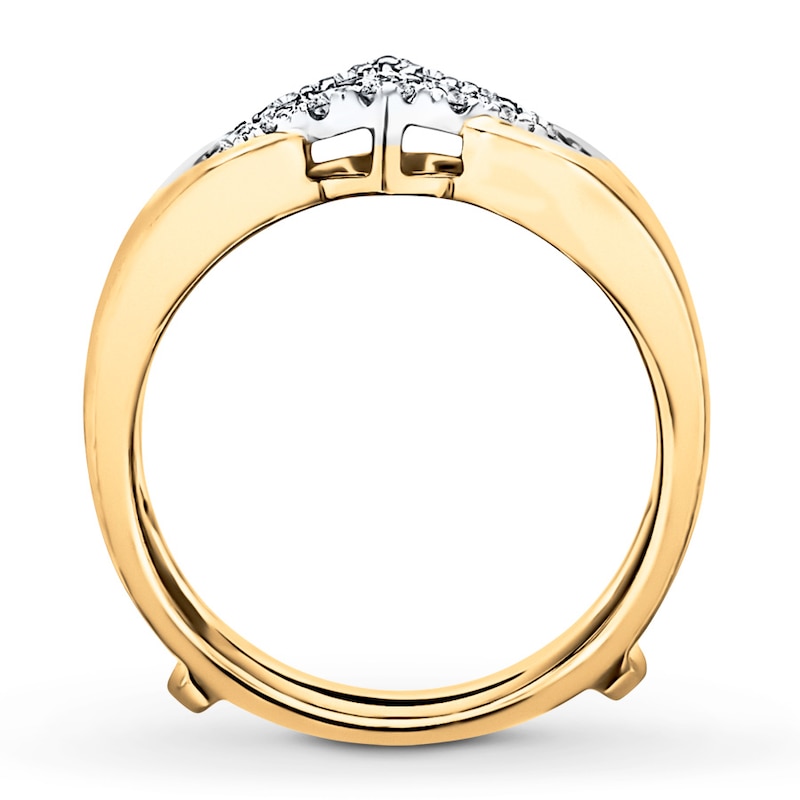 Diamond Enhancer Ring 3/8 ct tw Round-cut Two-Tone Gold Plated