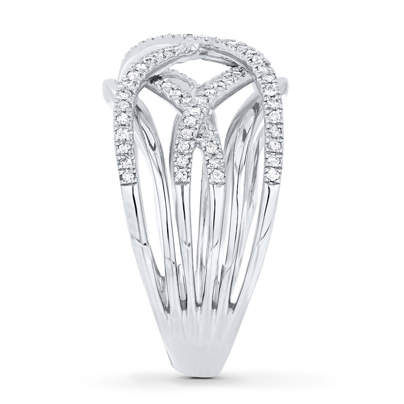 Diamond Ring 1/3 ct tw Round-cut White Gold Plated