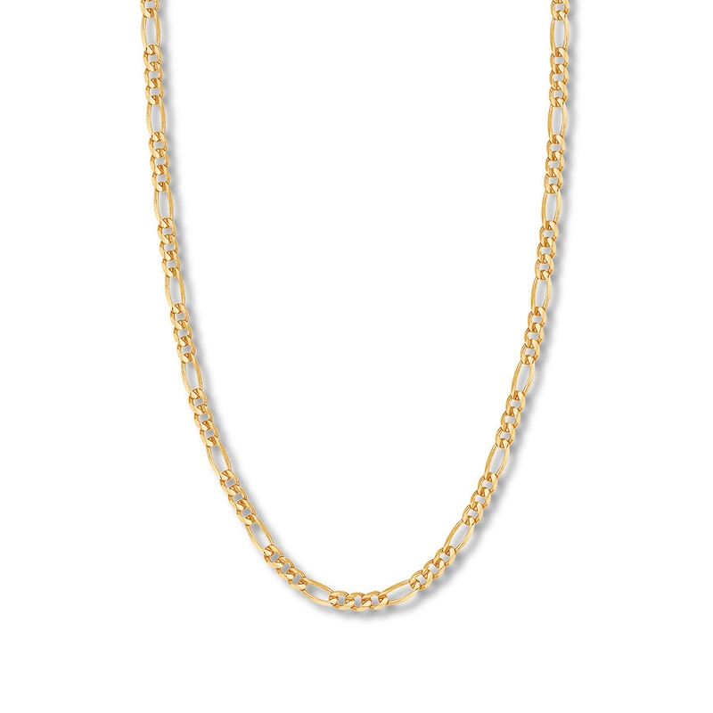 20" Solid Figaro Link Chain Yellow Gold Plated Appx. 5.8mm