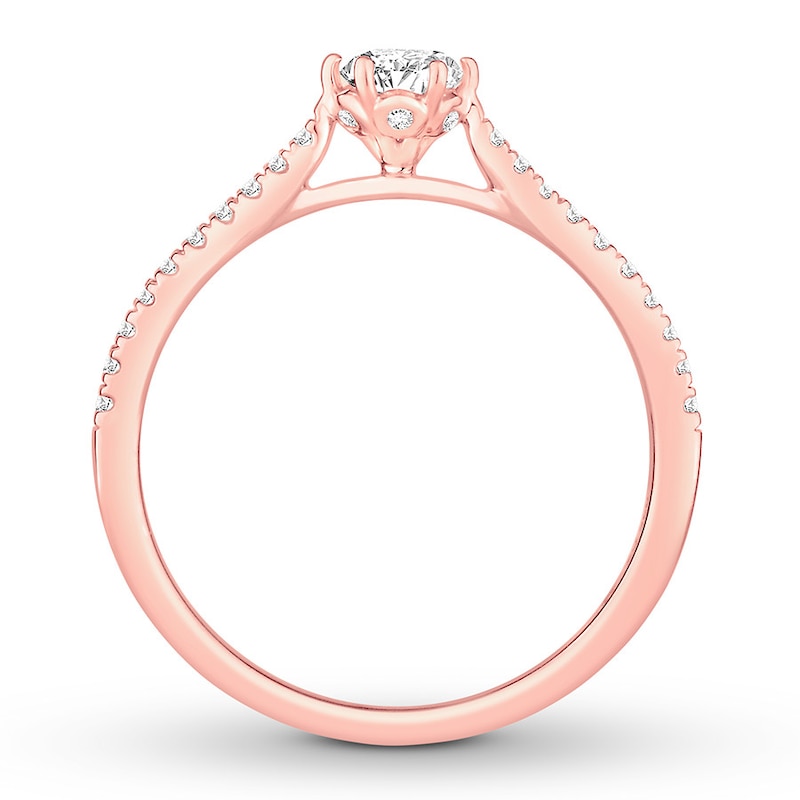 Diamond Engagement Ring 3/8 ct tw Round-cut Rose Gold Plated