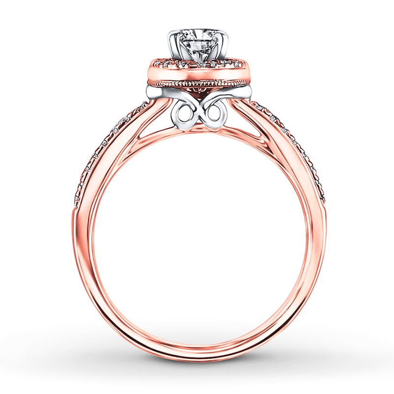 Diamond Engagement Ring 5/8 ct tw Round-cut Two-Tone Gold Plated