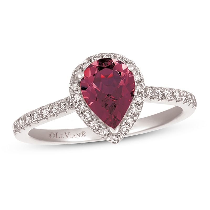 Le Vian Rhodolite & Diamond Ring 1/3 ct tw Vanilla Gold Plated