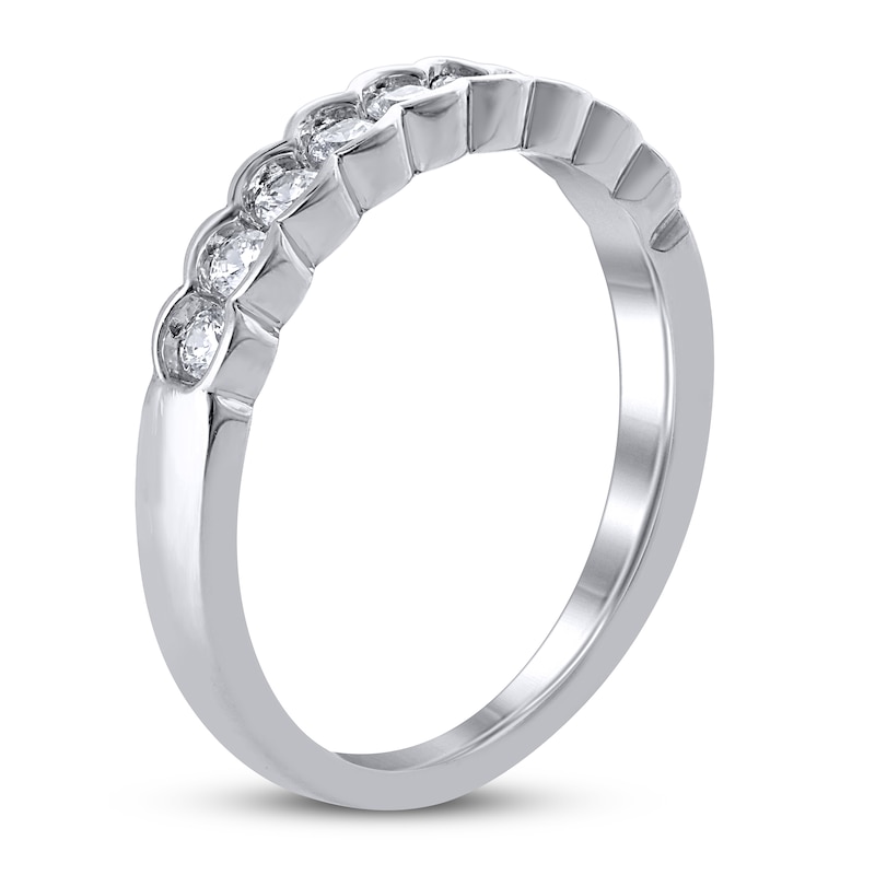Diamond Anniversary Ring 1/3 ct tw in White Gold Plated