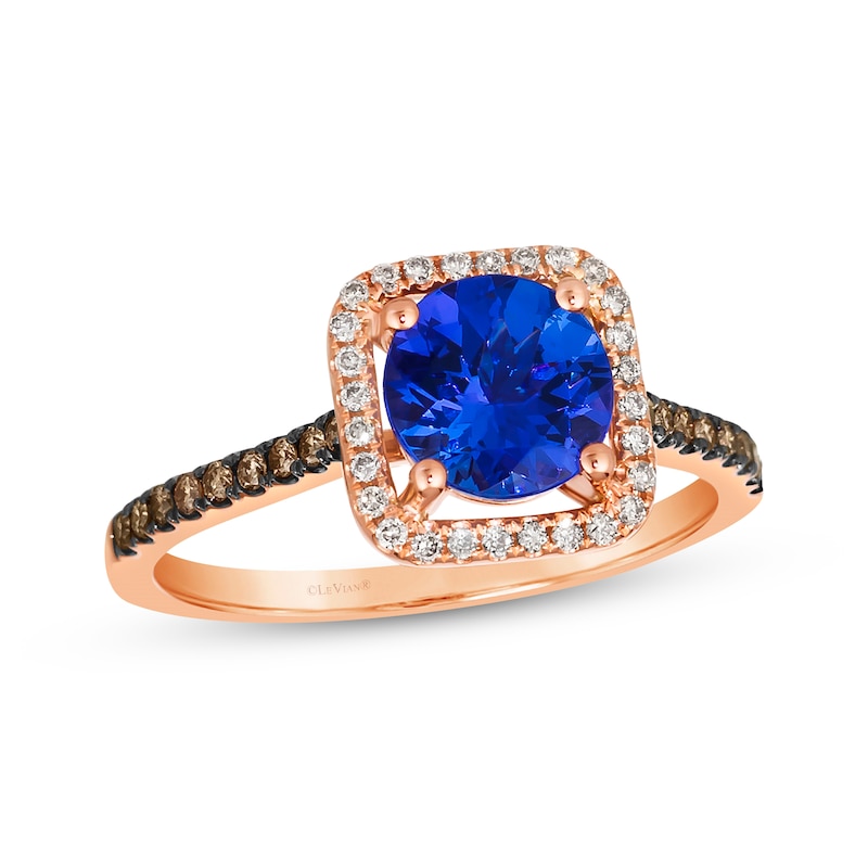 Le Vian Tanzanite Ring 1/4 ct tw Diamonds Strawberry Gold Plated