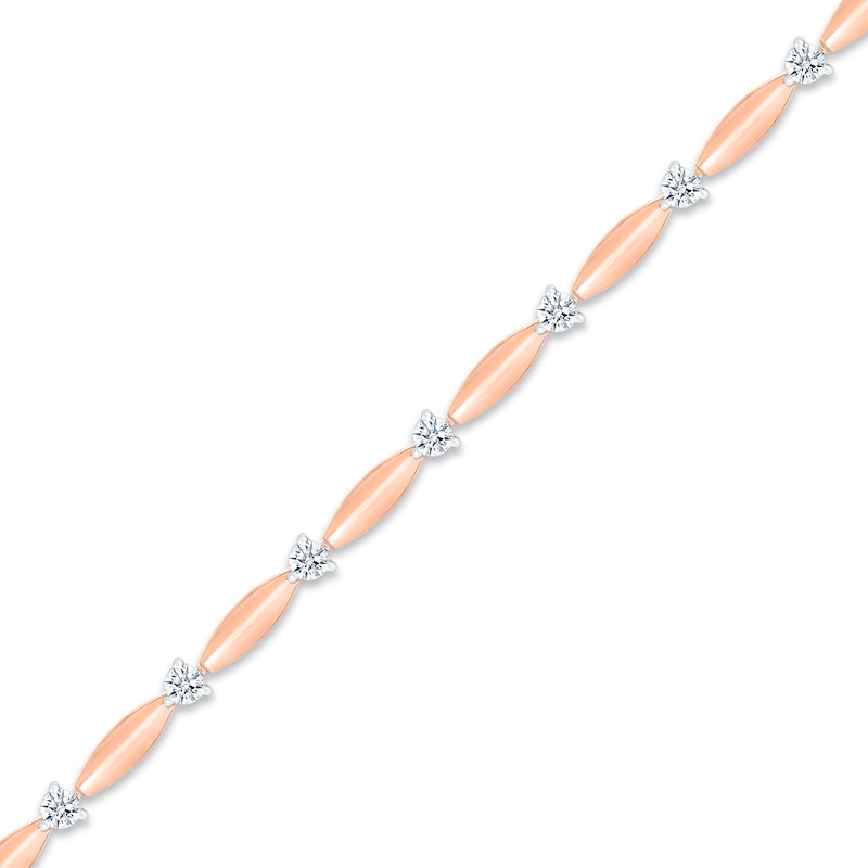 Diamond Line Bracelet 1-1/4 ct tw Rose Gold Plated 7.25"