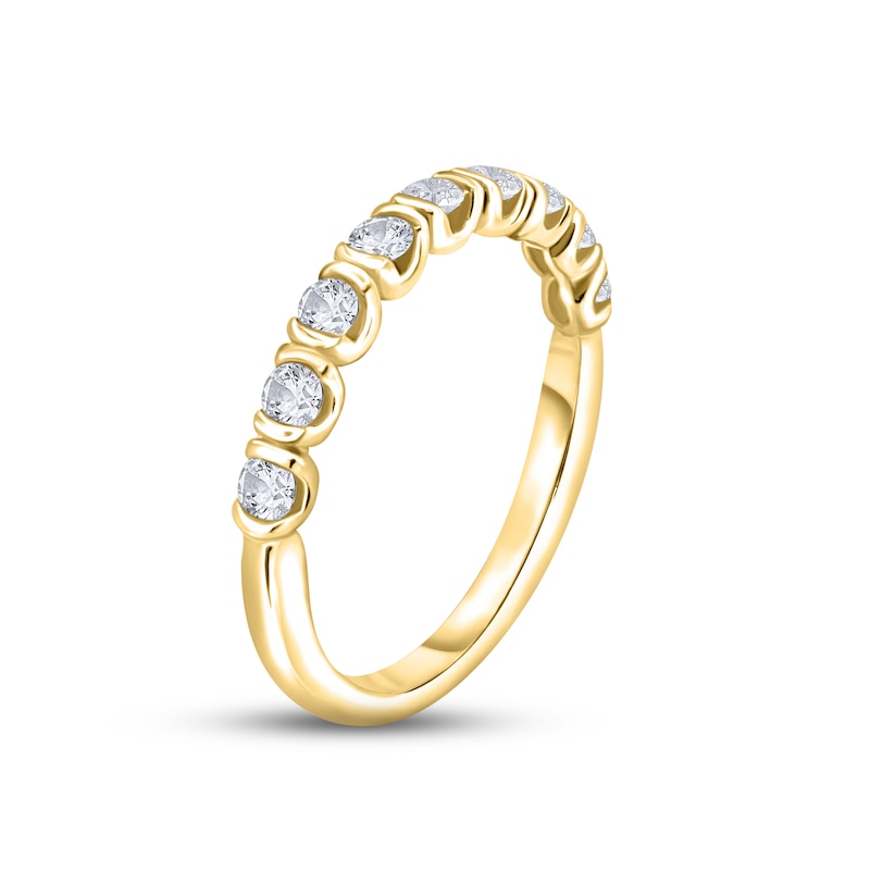 Diamond Wedding Band 1/2 ct tw Round-cut Yellow Gold Plated