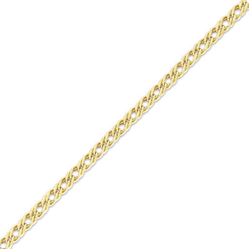Semi-Solid Double-Curb Chain Necklace 4.7mm Yellow Gold Plated 20"