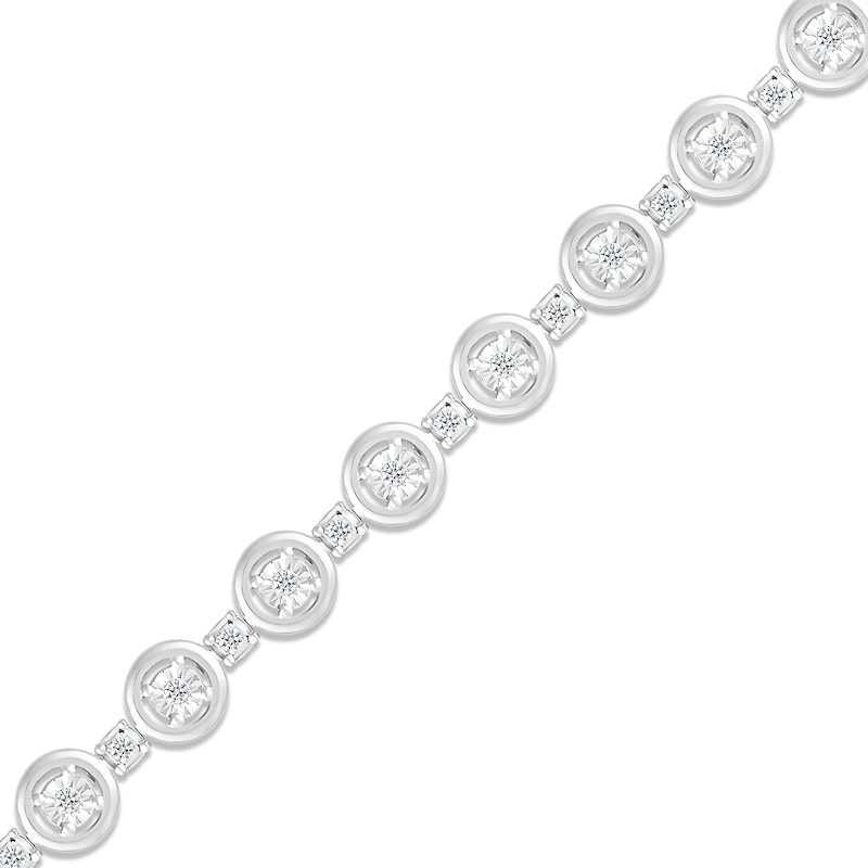 Diamond Tennis Bracelet 1/4 ct tw Round-cut White Gold Plated 7.25"