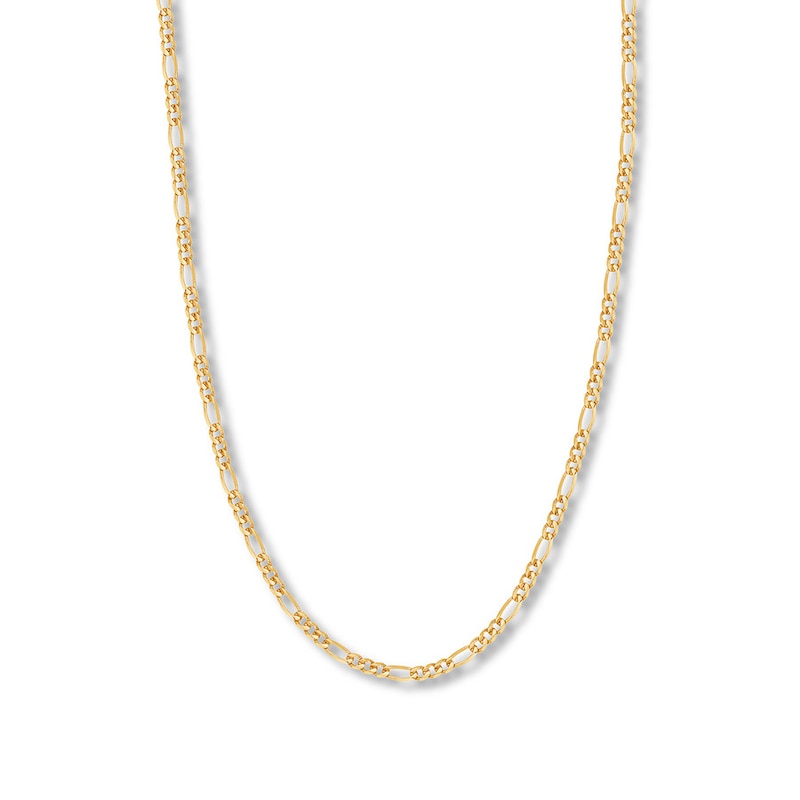 22" Solid Figaro Chain Necklace Yellow Gold Plated Appx. 3.9mm