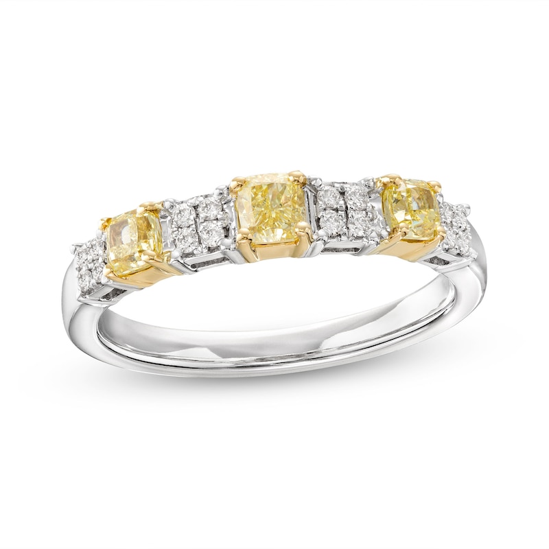 Le Vian Sunny Yellow Diamond Ring 5/8 ct tw Two-Tone Gold Plated