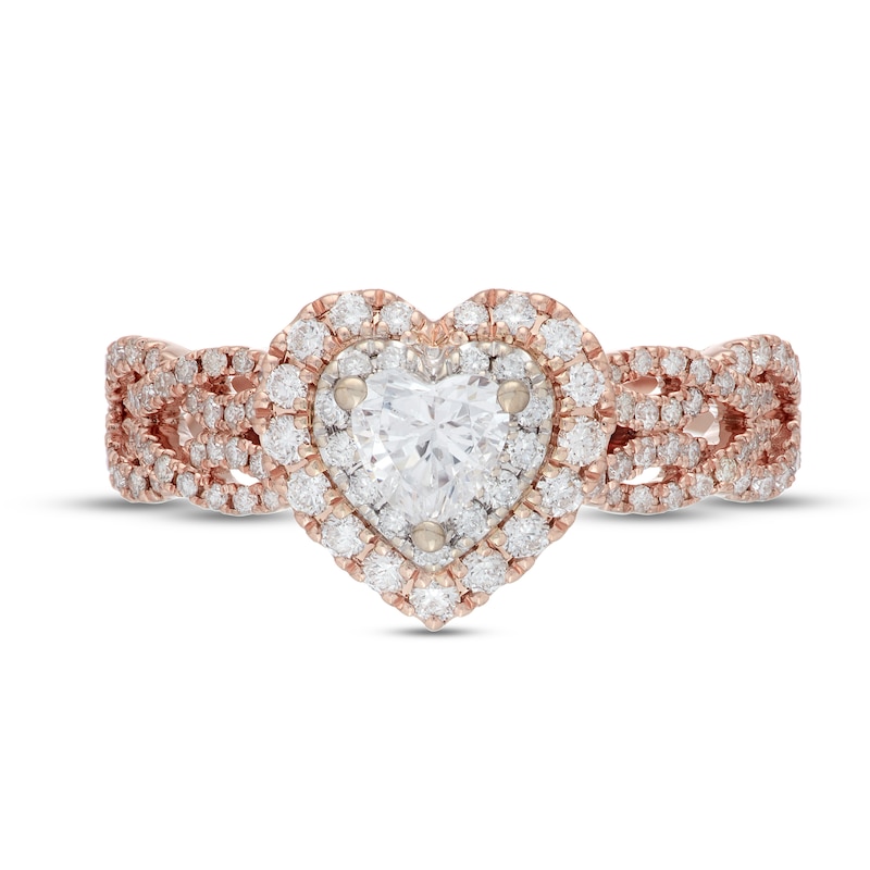 Neil Lane Diamond Engagement Ring 7/8 ct tw Heart & Round-Cut Two-Tone Gold Plated