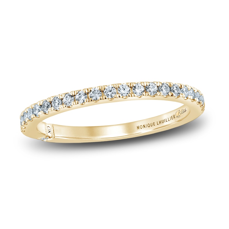 Monique Lhuillier Bliss Diamond Anniversary Band 1/4 ct tw Round-cut Yellow Gold Plated